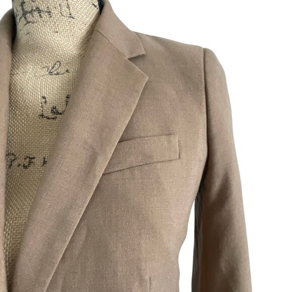 EUC! J. Crew Wool Tan Camel Schoolboy Blazer - Size 0 - Picture 9 of 12